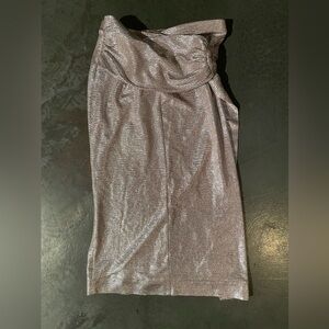 ba&sh Shimmering Silver Pencil Skirt